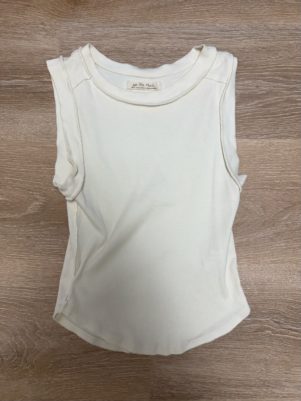 We The Free Cream Ribbed Tank